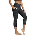 ODODOS Women's High Waisted Yoga Capris with Pockets, Tummy Control Non See Through Workout Athletic Running Capri Leggings