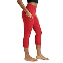 ODODOS Women's High Waisted Yoga Capris with Pockets, Tummy Control Non See Through Workout Athletic Running Capri Leggings