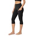 ODODOS Women's High Waisted Yoga Capris with Pockets, Tummy Control Non See Through Workout Athletic Running Capri Leggings