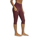 ODODOS Women's High Waisted Yoga Capris with Pockets, Tummy Control Non See Through Workout Athletic Running Capri Leggings