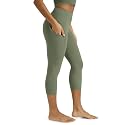 ODODOS Women's High Waisted Yoga Capris with Pockets, Tummy Control Non See Through Workout Athletic Running Capri Leggings