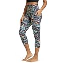 ODODOS Women's High Waisted Yoga Capris with Pockets, Tummy Control Non See Through Workout Athletic Running Capri Leggings