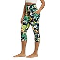 ODODOS Women's High Waisted Yoga Capris with Pockets, Tummy Control Non See Through Workout Athletic Running Capri Leggings