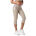 ODODOS Women's High Waisted Yoga Capris with Pockets, Tummy Control Non See Through Workout Athletic Running Capri Leggings