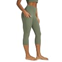 ODODOS Women's High Waisted Yoga Capris with Pockets, Tummy Control Non See Through Workout Athletic Running Capri Leggings