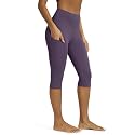 ODODOS Women's High Waisted Yoga Capris with Pockets, Tummy Control Non See Through Workout Athletic Running Capri Leggings