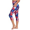 ODODOS Women's High Waisted Yoga Capris with Pockets, Tummy Control Non See Through Workout Athletic Running Capri Leggings
