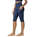 ODODOS Women's High Waisted Yoga Capris with Pockets, Tummy Control Non See Through Workout Athletic Running Capri Leggings