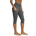 ODODOS Women's High Waisted Yoga Capris with Pockets, Tummy Control Non See Through Workout Athletic Running Capri Leggings