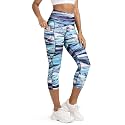 ODODOS Women's High Waisted Yoga Capris with Pockets, Tummy Control Non See Through Workout Athletic Running Capri Leggings