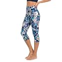 ODODOS Women's High Waisted Yoga Capris with Pockets, Tummy Control Non See Through Workout Athletic Running Capri Leggings