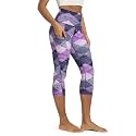 ODODOS Women's High Waisted Yoga Capris with Pockets, Tummy Control Non See Through Workout Athletic Running Capri Leggings