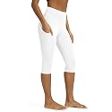 ODODOS Women's High Waisted Yoga Capris with Pockets, Tummy Control Non See Through Workout Athletic Running Capri Leggings