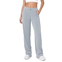 ODODOS Women's Modal Soft Wide Leg Pants with Pockets Adjustable Shockcord High Waist Casual Lounge Pants-27/29/31" Inseam
