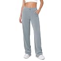 ODODOS Women's Modal Soft Wide Leg Pants with Pockets Adjustable Shockcord High Waist Casual Lounge Pants-27/29/31" Inseam