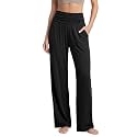 ODODOS Women's Wide Leg Palazzo Lounge Pants with Pockets Light Weight Loose Comfy Casual Pajama Pants-26/28/30"/32" Inseam