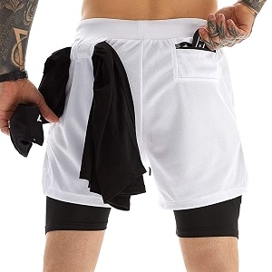 OEBLD Mens Athletic Shorts 2-in-1 Gym Workout