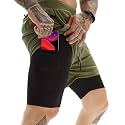 OEBLD Mens Athletic Shorts 2-in-1 Gym Workout