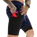 OEBLD Mens Athletic Shorts 2-in-1 Gym Workout