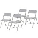 OEF Furnishings OEF802 OEF800 Series Lightweight Plastic Folding Chair (Grey Seat, Grey Frame, 4-Pack)