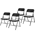 OEF Furnishings OEF810 OEF800 Series Lightweight Plastic Folding Chair (Black Seat, Black Frame, 4-Pack)