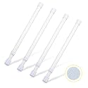 4 Pcs Small Tension Rod 12-20 inch Spring Rod, Tension Rod Spring Tension Rods, Small Tension Curtain Rod, Short Thin Tension Rods, Mini Tension Rods for Closet, Cabinets, Cupboard, Drawers, White