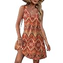 OFEEFAN Womens Summer Dresses 2026 V Neck Sleeveless Sundresses with Pockets Beach Vacation Clothes Floral/Plain