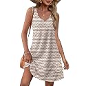 OFEEFAN Womens Summer Dresses 2026 V Neck Sleeveless Sundresses with Pockets Beach Vacation Clothes Floral/Plain