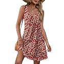 OFEEFAN Womens Summer Dresses 2026 V Neck Sleeveless Sundresses with Pockets Beach Vacation Clothes Floral/Plain