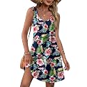 OFEEFAN Womens Summer Dresses 2026 V Neck Sleeveless Sundresses with Pockets Beach Vacation Clothes Floral/Plain