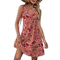 OFEEFAN Womens Summer Dresses 2026 V Neck Sleeveless Sundresses with Pockets Beach Vacation Clothes Floral/Plain