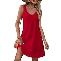 OFEEFAN Womens Summer Dresses 2026 V Neck Sleeveless Sundresses with Pockets Beach Vacation Clothes Floral/Plain