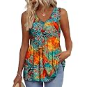 OFEEFAN Womens Tank Tops 2025 Flowy Peplum Tops for Women Dressy Sleeveless V Neck Babydoll Tank Tops