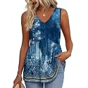 OFEEFAN Womens Tank Tops 2025 Flowy Peplum Tops for Women Dressy Sleeveless V Neck Babydoll Tank Tops