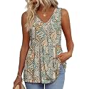 OFEEFAN Womens Tank Tops 2025 Flowy Peplum Tops for Women Dressy Sleeveless V Neck Babydoll Tank Tops