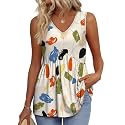 OFEEFAN Womens Tank Tops 2025 Flowy Peplum Tops for Women Dressy Sleeveless V Neck Babydoll Tank Tops