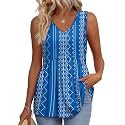 OFEEFAN Womens Tank Tops 2025 Flowy Peplum Tops for Women Dressy Sleeveless V Neck Babydoll Tank Tops