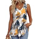 OFEEFAN Womens Tank Tops 2025 Flowy Peplum Tops for Women Dressy Sleeveless V Neck Babydoll Tank Tops
