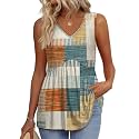 OFEEFAN Womens Tank Tops 2025 Flowy Peplum Tops for Women Dressy Sleeveless V Neck Babydoll Tank Tops