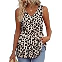 OFEEFAN Womens Tank Tops 2025 Flowy Peplum Tops for Women Dressy Sleeveless V Neck Babydoll Tank Tops
