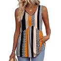 OFEEFAN Womens Tank Tops 2025 Flowy Peplum Tops for Women Dressy Sleeveless V Neck Babydoll Tank Tops