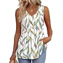 OFEEFAN Womens Tank Tops 2025 Flowy Peplum Tops for Women Dressy Sleeveless V Neck Babydoll Tank Tops