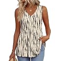 OFEEFAN Womens Tank Tops 2025 Flowy Peplum Tops for Women Dressy Sleeveless V Neck Babydoll Tank Tops