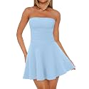 OFEEFAN Womens Tube Dresses Strapless Homecoming Graduation Formal Party Club Mini Dress Date Outfits