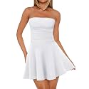 OFEEFAN Womens Tube Dresses Strapless Homecoming Graduation Formal Party Club Mini Dress Date Outfits