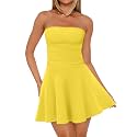 OFEEFAN Womens Tube Dresses Strapless Homecoming Graduation Formal Party Club Mini Dress Date Outfits