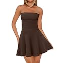OFEEFAN Womens Tube Dresses Strapless Homecoming Graduation Formal Party Club Mini Dress Date Outfits