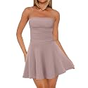 OFEEFAN Womens Tube Dresses Strapless Homecoming Graduation Formal Party Club Mini Dress Date Outfits