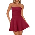 OFEEFAN Womens Tube Dresses Strapless Homecoming Graduation Formal Party Club Mini Dress Date Outfits