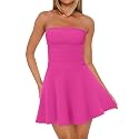 OFEEFAN Womens Tube Dresses Strapless Homecoming Graduation Formal Party Club Mini Dress Date Outfits